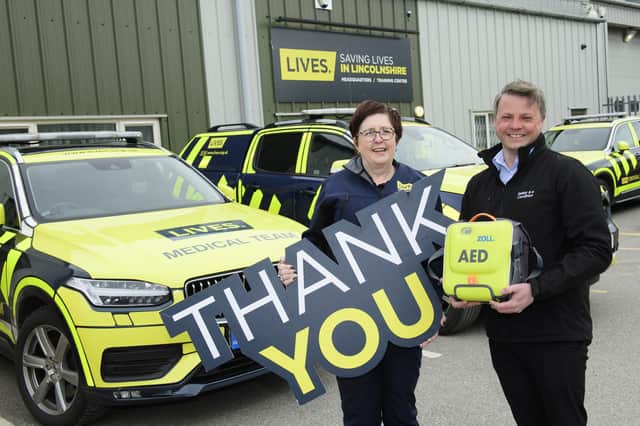 Moy Park has made a donation to LIVES through its Community Support Fund. The donation has been used to purchase new defibrillators that will be used in the community. Pictured is LIVES chief executive officer Nikki Cooke, left, and Moy Park’s HR business partner Richard Aldous. Picture: Chris Vaughan Photography Limited