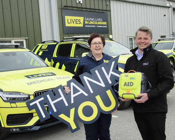 Moy Park has made a donation to LIVES through its Community Support Fund. The donation has been used to purchase new defibrillators that will be used in the community. Pictured is LIVES chief executive officer Nikki Cooke, left, and Moy Park’s HR business partner Richard Aldous. Picture: Chris Vaughan Photography Limited