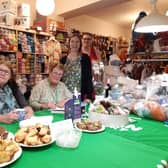 Stitch Witch owner Gail Belinda Lee, second right, with some of the supporters at as last year's mega-fundraiser. Image: Dianne Tuckett