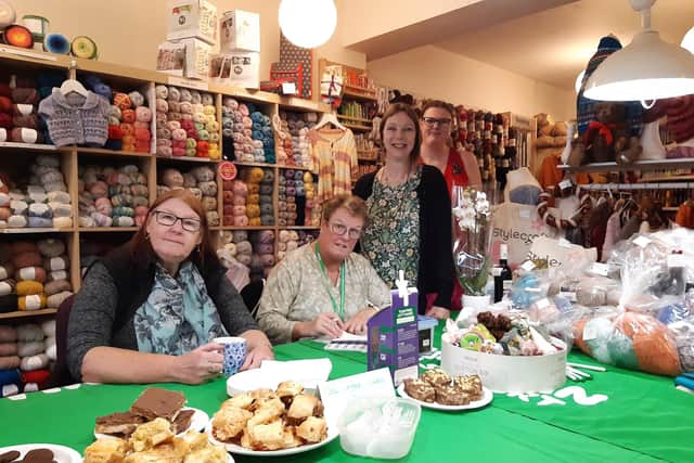 Stitch Witch owner Gail Belinda Lee, second right, with some of the supporters at as last year's mega-fundraiser. Image: Dianne Tuckett