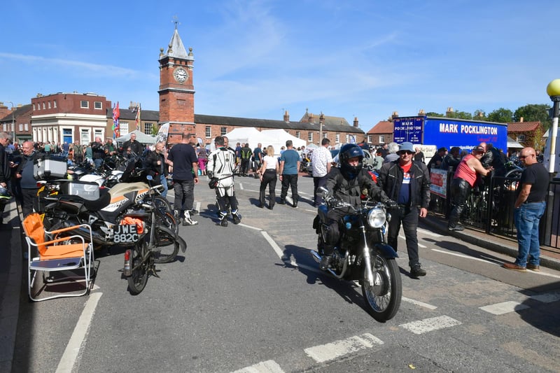 Bikers roared into Wainf;eet Market Place for their annual meet/