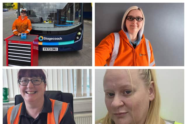 Ellie (top right), Karen and Adele leading the way for girl power at Stagecoach.