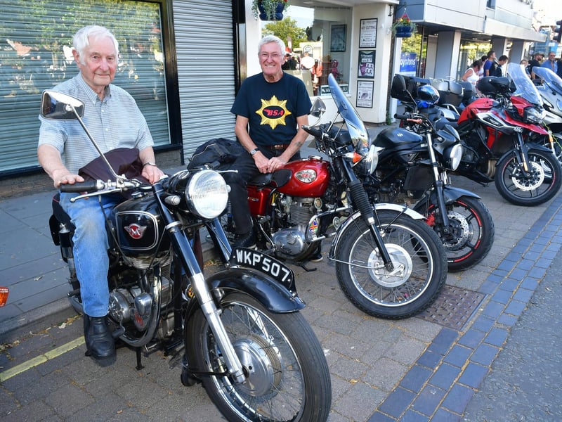 Bart Lowther (left), of Kirton End, with his 1955 Matchless G3LS, and Chris Owen, of Holbeach, with his 1971 BSA 441 Shooting Star.