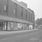 The view outside Oldrids' main Strait Bargate store, looking towards Market Place. This was about three years before John Adams Way opened in the town and years more before the road was pedestrianised.