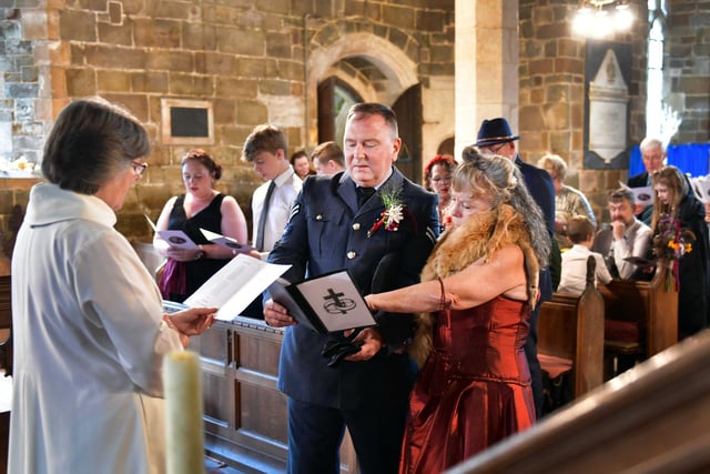 The ceremony in St Nicholas Church, East Kirkby.