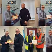 Clockwise from top left: Charlton Thornhill, Martin Marsh, Ian de Chastelain, Peter Collins, and Simon Woollard