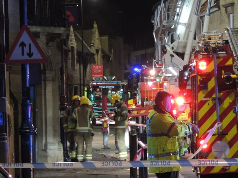 Emergency services at the scene of the major blaze at Sleaford Sessions House.