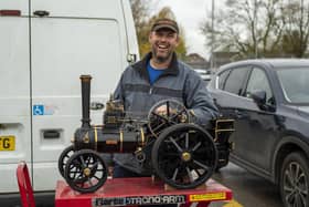 Mark Martin from Beverley with Betsy Rose his 2-inch scale traction engine. Photo: HOLLY PARKINSON