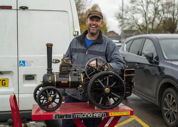 Mark Martin from Beverley with Betsy Rose his 2-inch scale traction engine. Photo: HOLLY PARKINSON