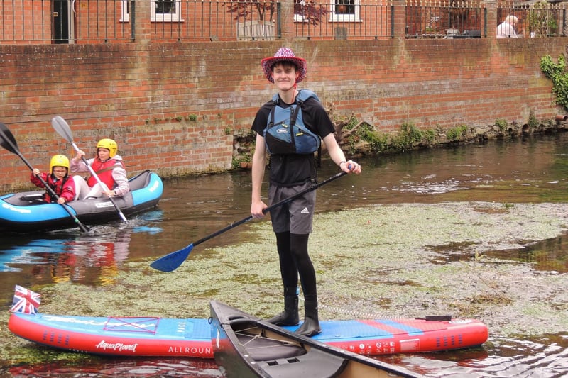 Sleaford area celebrate the King's Coronation.:A Slea Paddler with Union Jack hat for the King's Coronation event.