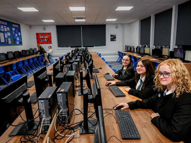In the new computer room.