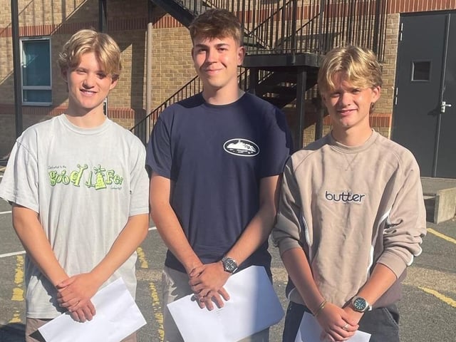 Twins Fergus and Fraser celebrate with Sam. Photo credit: The Robert Carre Trust