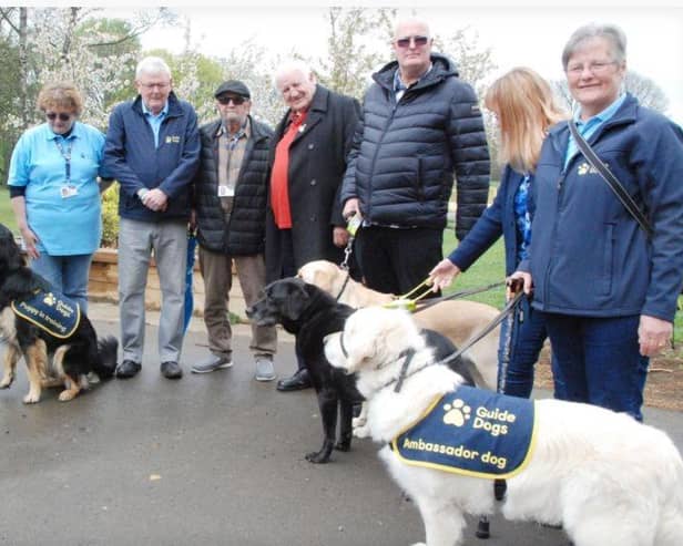 Guide dogs gather to accept the Freemasons’ donation