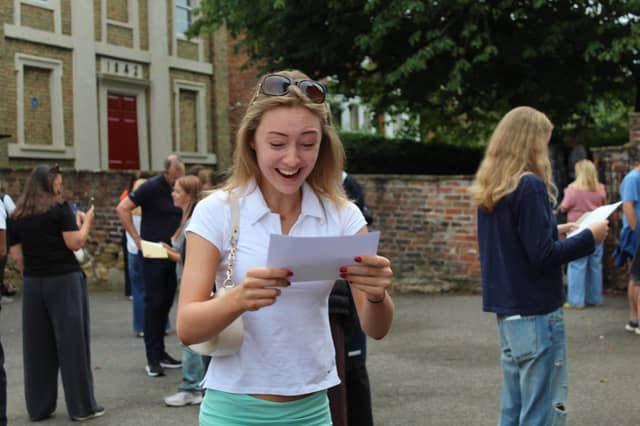 Overjoyed - Isabelle Gosling reads her GCSE results at Caistor Grammar School.