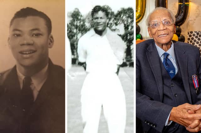 Three photographs of Boston's Ralph Ottey, who turned 100 on Saturday.