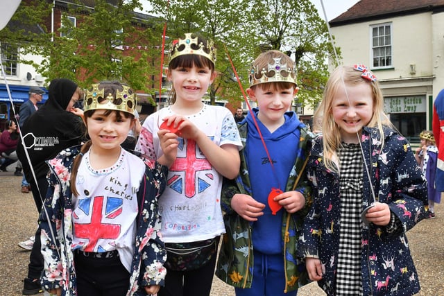 Kings and queens for the day - (from left ) Maddison; Gracie; Evalyn and Albert.