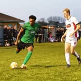 Nathan Arnold attacks for Sleaford during the win over Wisbech. Photo: Steve W Davies Photography.