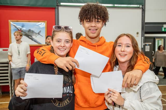 Constance Bell, leon Holloway and Jess Baxter at Banovallum School.