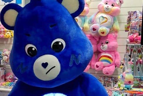 Grumpy Bear is ready to meet customers at Brigg Garden Centre on Saturday 9th September