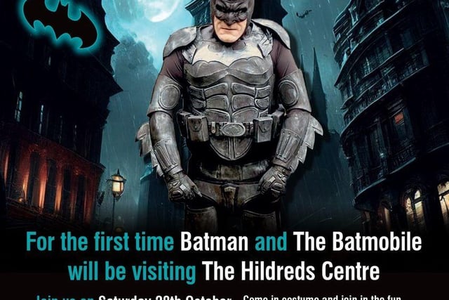 For one day only at the Hildreds and for the first time ever , the actual Batmobile will be visiting The Hildreds Centre in Skegness. Children are invited tp go along in their best fancy dress on Saturday, October 28m between 11am and  3pm.