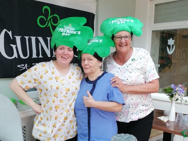 Louisa Murden, Sandra Spencer and Johnann Webber showing their dedication to the day and their job.