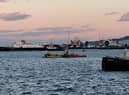 The scene in East India Harbour, Greenock