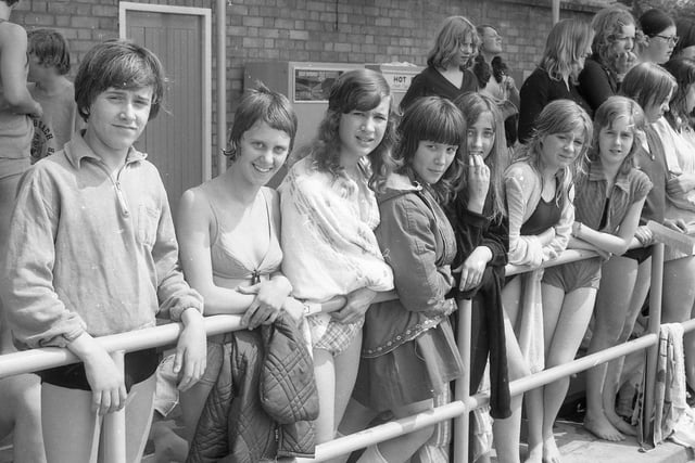 Swimmers and spectators from St Bede's School, Boston.