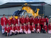 St Hugh school children at the Lincs & Notts Air Ambulance HQ.