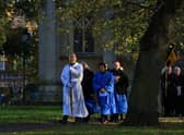 The parade from All Saints Church at a previous Gainsborough Remembrance Service