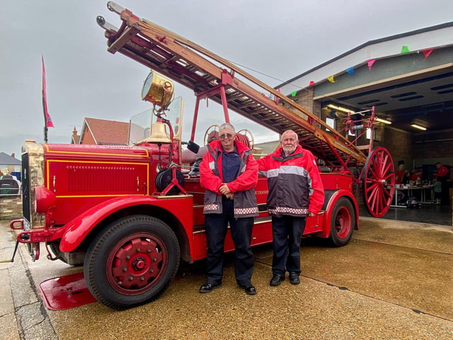 The vintage fire engine proved quite an attraction.