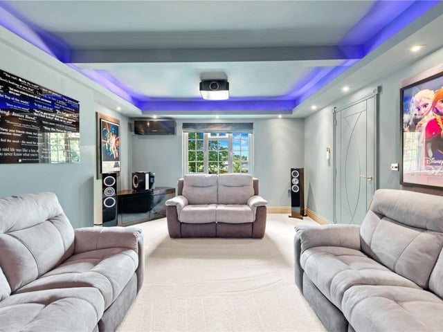 Another angle on the cinema room.