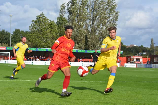 Reco Fyfe in action for former club Ilkeston Town. Pic by Danny Draper.