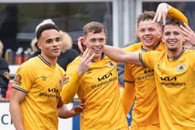 Jimmy Knowles celebrated another fine hat-trick. Pic: Lee Keuneke.