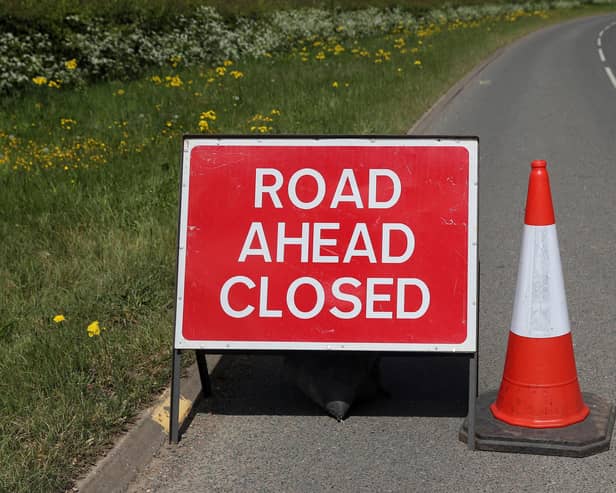 Road Closed signs. Tuesday May 12th 2020
