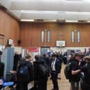 Students eager to find out more from the many exhibitors at the St George's Academy careers fair in Sleaford.