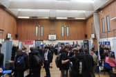 Students eager to find out more from the many exhibitors at the St George's Academy careers fair in Sleaford.