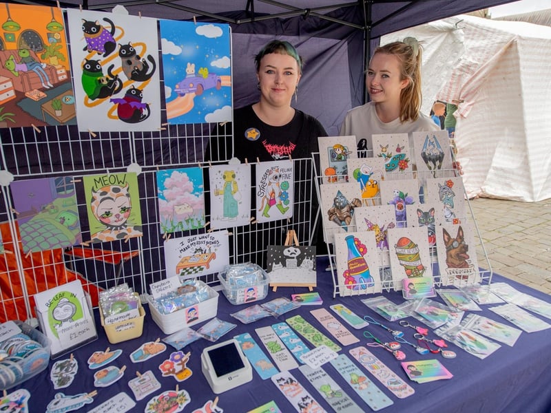 Rachael Dillamore, Etsy seller stinkyrachy, and Lucy Dillamore, helping out on the day, both from Boston.