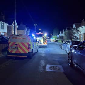 The scene in Westfield Avenue, Boston, as emergency services and utility companies respond to the incident.