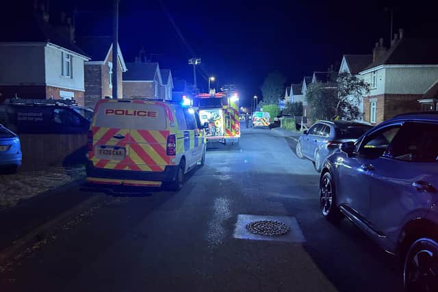 The scene in Westfield Avenue, Boston, as emergency services and utility companies respond to the incident.