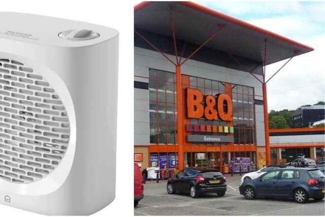 B&Q said this particular product may overheat and poses the potential risk of electric shock or fire.