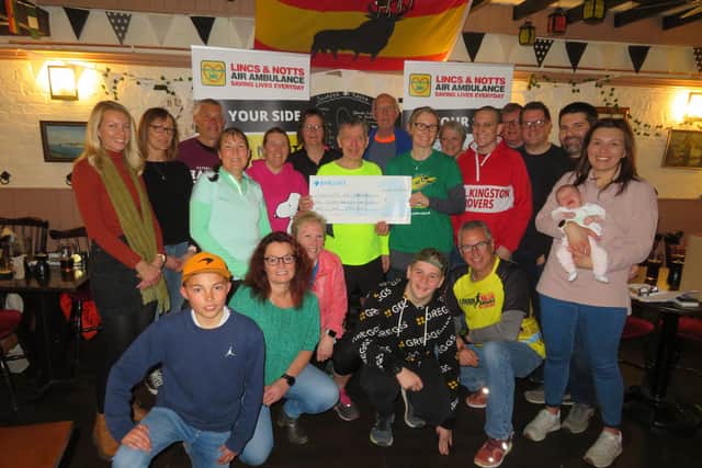 Horncastle Running Group's presentation to the Lincs & Notts Air Ambulance.