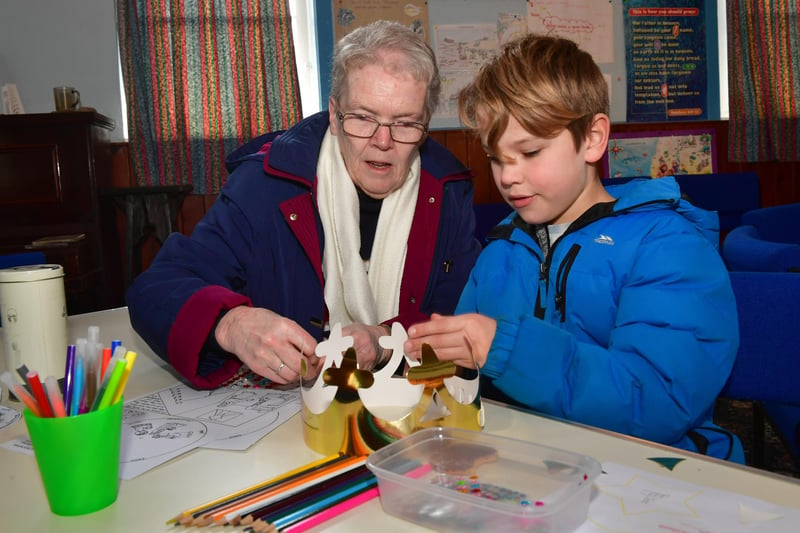 Judith Kirk with her grandson Jamie Parsons 7 in Ruskington Free Church