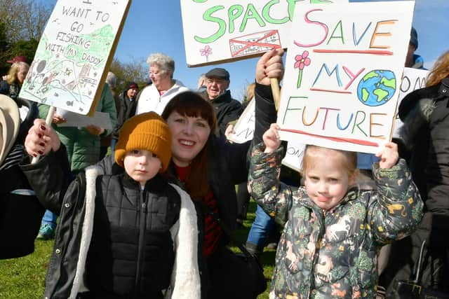 Councillor Hannah Filer with Albert, 3 and Florence, 3.