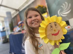 Sunflower making for Ukraine on the NKDC stand at the recent Heckington Show.