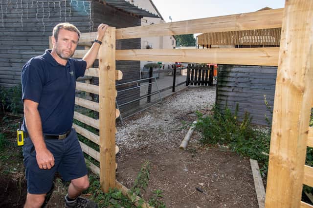Simon Ashley, Tattershall Farm Park manager at the site of the break-in.