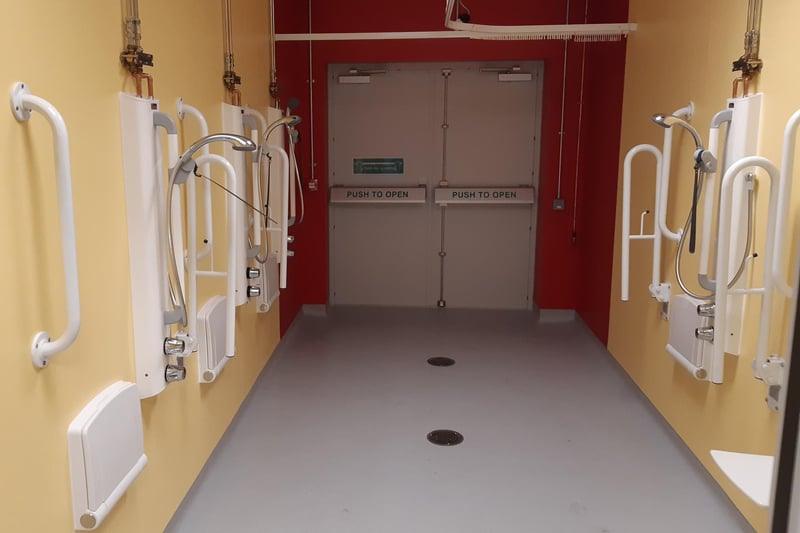 Decontamination facilities. These also form part of the entrance to the department.