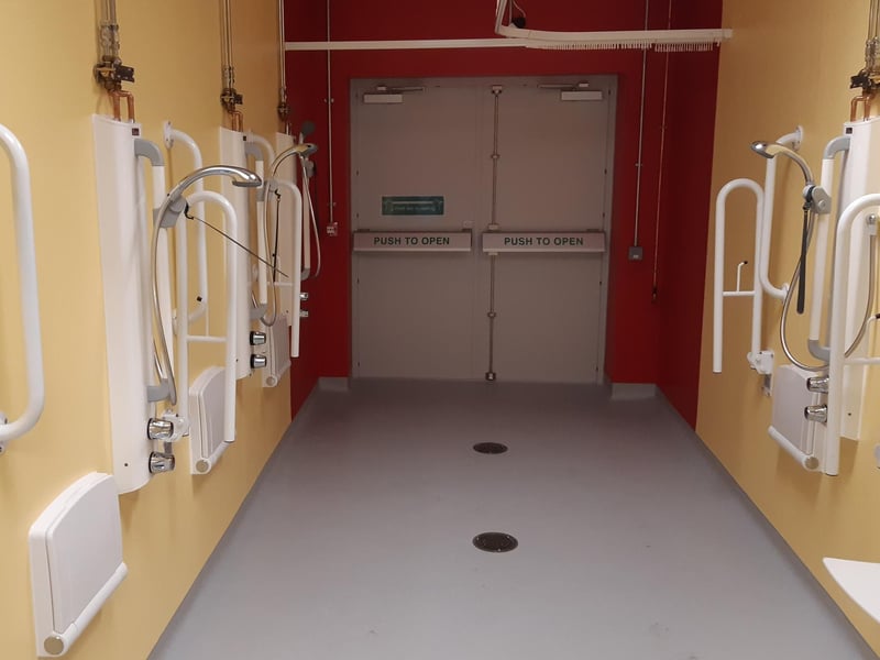 Decontamination facilities. These also form part of the entrance to the department.
