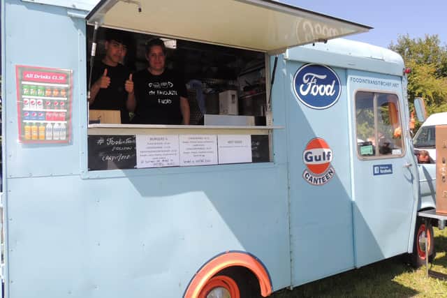 L-R Josh Shehri and Oana Cunningham, from Wyberton, on board their Food in Transit snack bar.
