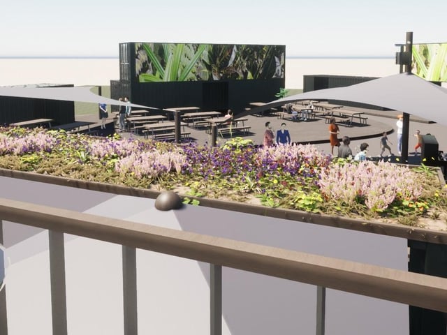 Computer-generated imagery of plans for a new entertainments complex submitted by Bottons Pleasure Beach.