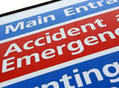 General view of an Accident and Emergency Sign at Hinchingbrooke Hospital in Huntingdon, Cambridgeshire. 